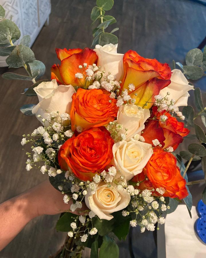 Orange and white